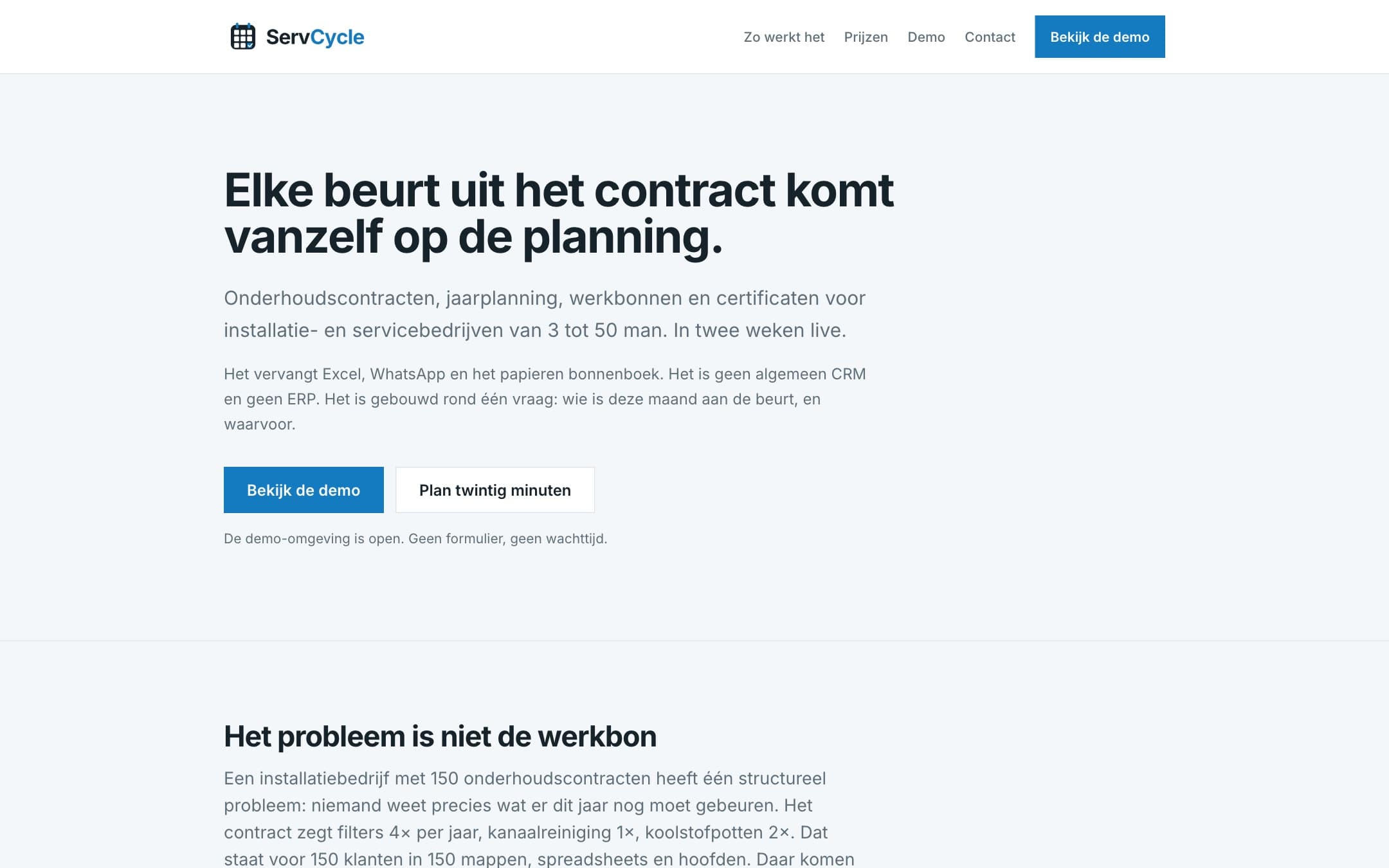 Visual van case ServCycle: elke onderhoudsbeurt vanzelf op de planning
